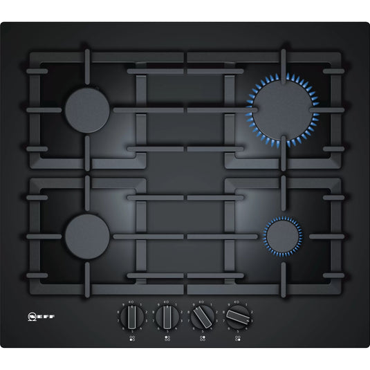 Neff N70, Gas hob, 60 cm, Tempered glass, Black