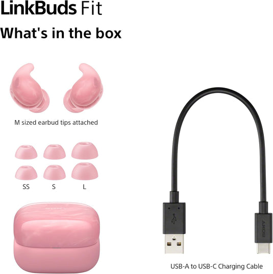 Sony WF-LS910 LinkBuds Fit Wireless Noise Canceling Headphones, Marble Pink