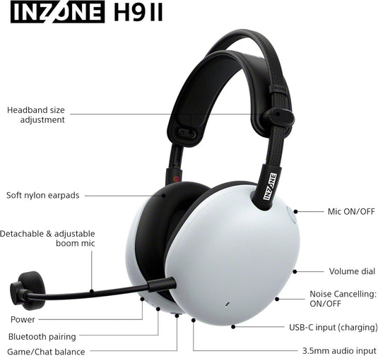 Sony WH-G910N INZONE H9 II Headset, White