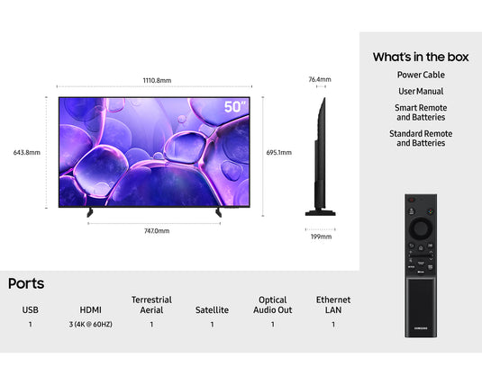 Samsung UE50U8020F 50" LED HDR 4K Ultra HD Smart TV