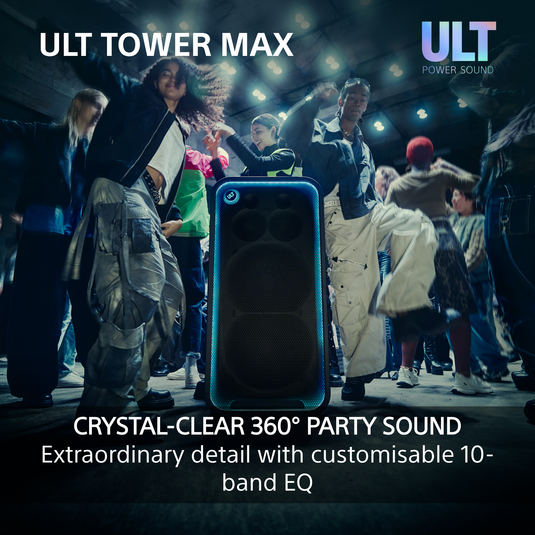 Sony ULT TOWER MAX Large Bluetooth Party Speaker, Black