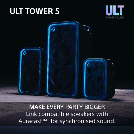 Sony ULT TOWER 5  Wireless Bluetooth Party Speaker, Black