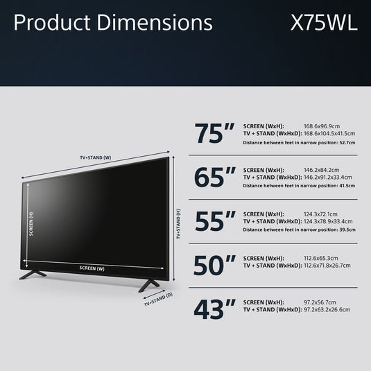 Sony KD-50X75WLPU 50" X75WL 4K HDR LED TV