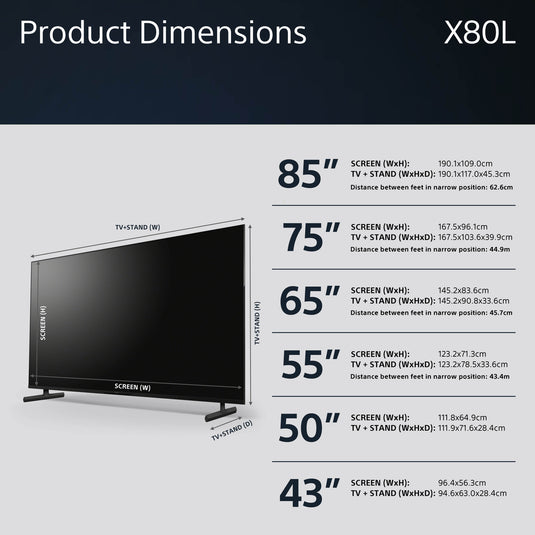 Sony KD-43X80LPU 43" X80L 4K HDR LED TV