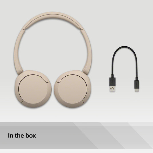 Sony WH-CH520 Wireless Headphones, Beige