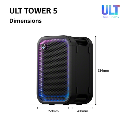 Sony ULT TOWER 5  Wireless Bluetooth Party Speaker, Black