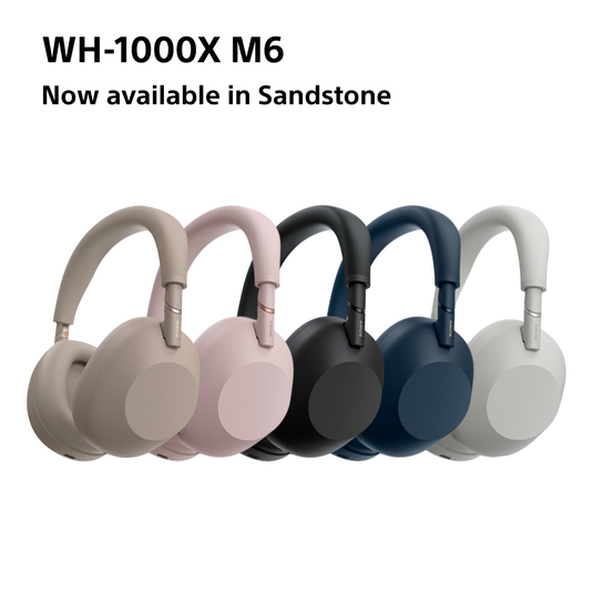 Sony WH-1000XM6 Wireless Noise Cancelling Headphones, Sandstone