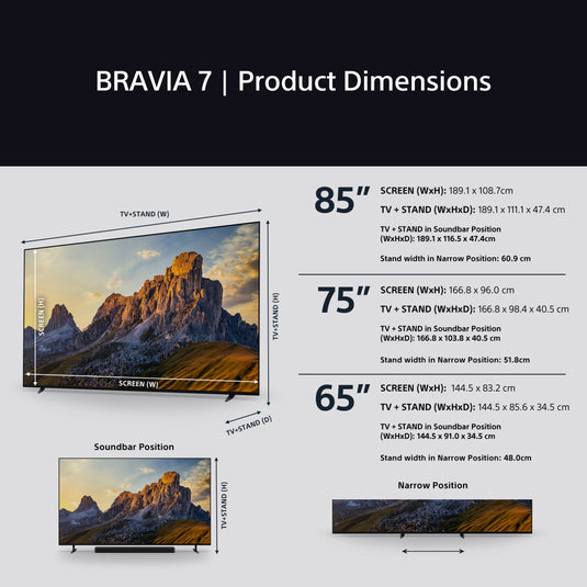 Sony K75XR70PU 75" BRAVIA 7 XR70P QLED (XR l Mini LED) 4K HDR Google TV