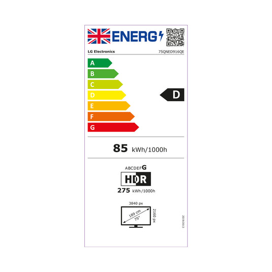 LG 75QNED916QE 75" 4K QNED MiniLED Smart TV