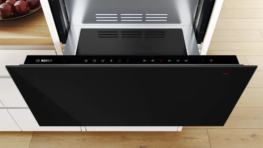 Bosch Series 8, Built-in warming drawer, 60 x 29 cm, Black