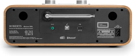 Roberts BluTune 300L DAB/DAB+/FM RDS/Bluetooth/CD/USB, Cherry Wood