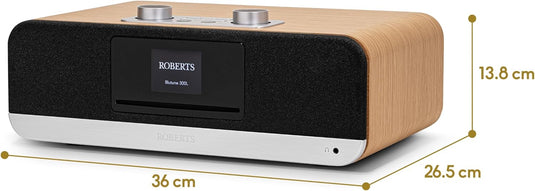 Roberts BluTune 300L DAB/DAB+/FM RDS/Bluetooth/CD/USB, Cherry Wood