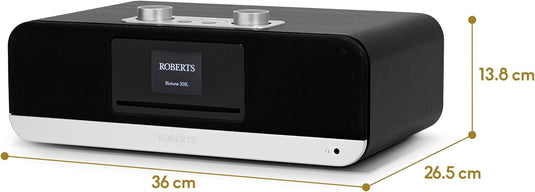 Roberts BluTune 300L DAB/DAB+/FM RDS/Bluetooth/CD/USB, Black