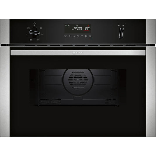 Neff N50, Built-in microwave oven with hot air, 60 x 45 cm, Stainless steel