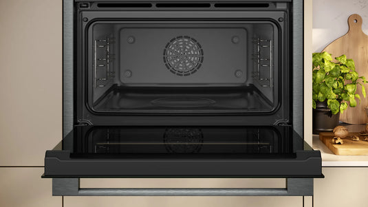 Neff N90, Built-in compact oven with steam function, 60 x 45 cm, Graphite-Grey