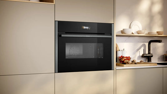 Neff N70, Built-in compact oven with microwave function, 60 x 45 cm, Graphite-Grey