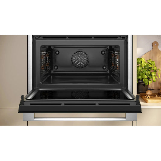 Neff N70, Built-in compact oven with microwave function, 60 x 45 cm, Stainless steel