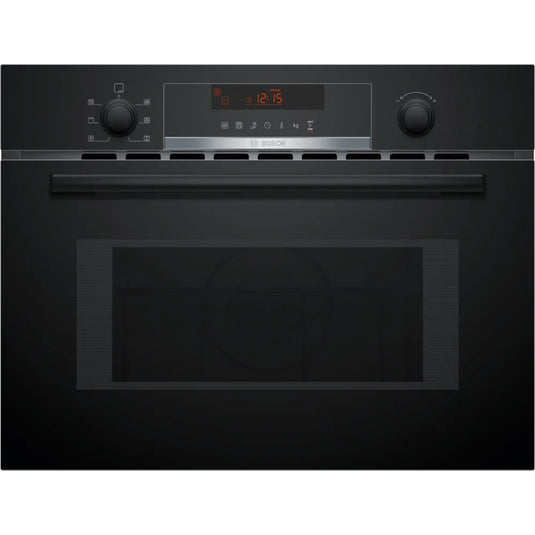 Bosch Series 4, Built-in microwave oven with hot air, 60 x 45 cm, Black