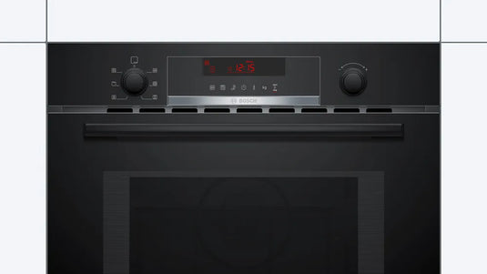 Bosch Series 4, Built-in microwave oven with hot air, 60 x 45 cm, Black