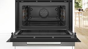 Bosch Series 8, Built-in compact oven with microwave function, 60 x 45 cm, Black