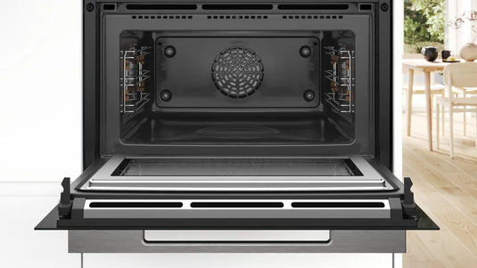 Bosch Series 8, Built-in compact oven with microwave function, 60 x 45 cm, Black