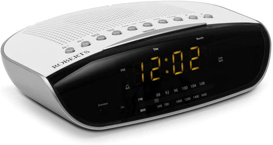 OPEN-BOX RENEWED - Roberts CR9971 Chronologic VI Clock Radio, White