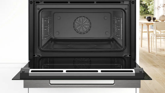 Bosch Series 8, Built-in compact oven with steam function, 60 x 45 cm, Black