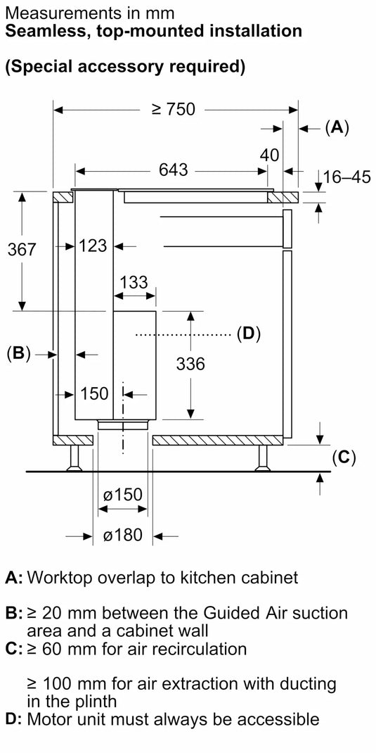 Bosch Series 8, Downdraft hood, 80 cm, clear glass