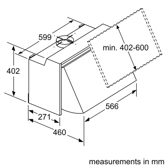 Bosch Series 2, Integrated cooker hood, 60 cm, Silver