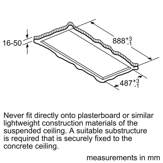 Bosch Series 6, Ceiling cooker hood, 90 cm, Stainless steel