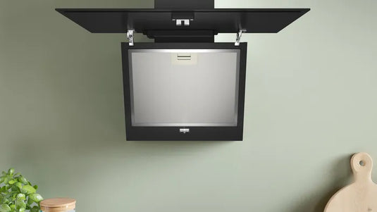 Bosch Series 2, Wall-mounted cooker hood, 60 cm, clear glass black printed