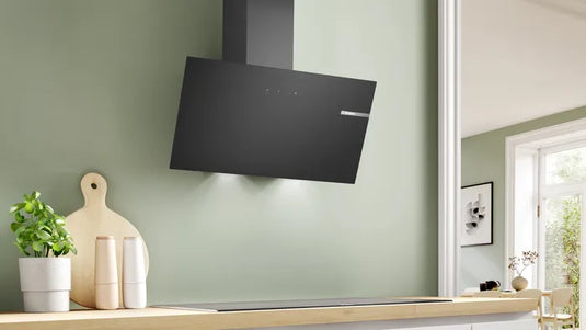 Bosch Series 2, Wall-mounted cooker hood, 80 cm, clear glass black printed