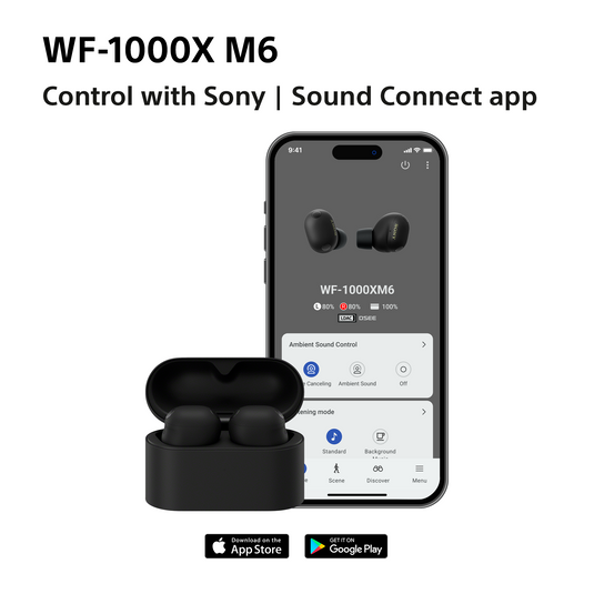 Sony WF-1000XM6 Wireless Noise Cancelling Earbuds, Black