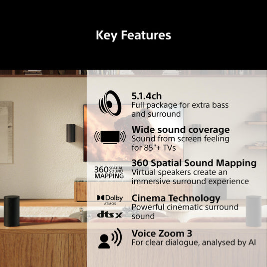 Sony HT-A8 Kit BRAVIA Theatre Trio + RS9 Speaker & Sub 8 Wireless Sub