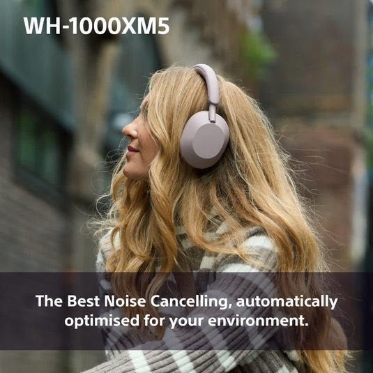 Sony WH-1000XM5 Wireless Noise Cancelling Headphones, Smoky Pink