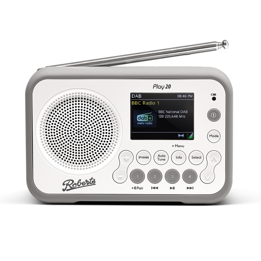 Roberts Play 20 DAB / DAB+ / FM Portable Radio, White