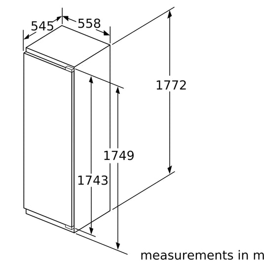 Bosch Series 4, Built-in freezer, 177.2 x 55.8 cm, flat hinge