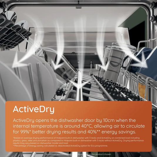 Hotpoint HP2FFC14BN6WUK Dishwasher with ActiveDry - White - 14 Place Settings