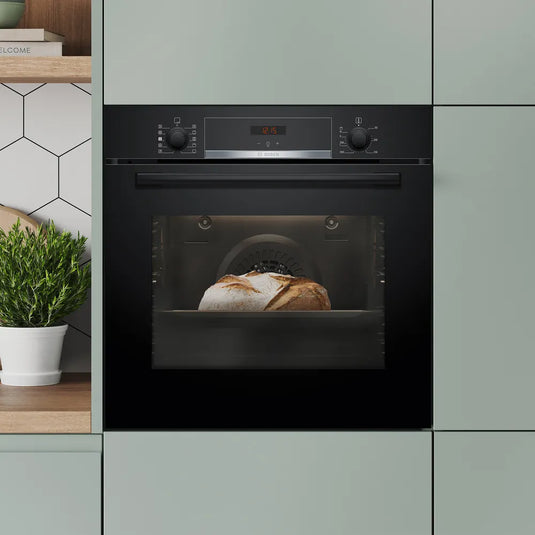 Bosch Series 4, Built-in oven with added steam function, 60 x 60 cm, Black