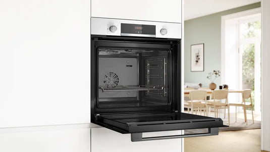 Bosch Series 4, Built-in oven with added steam function, 60 x 60 cm, White