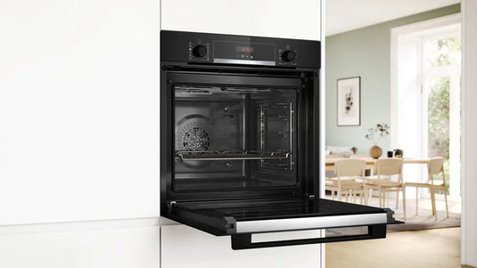 Bosch Series 4, Built-in oven with added steam function, 60 x 60 cm, Black