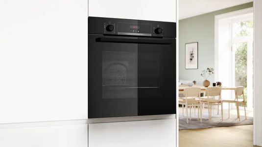 Bosch Series 4, Built-in oven with added steam function, 60 x 60 cm, Black