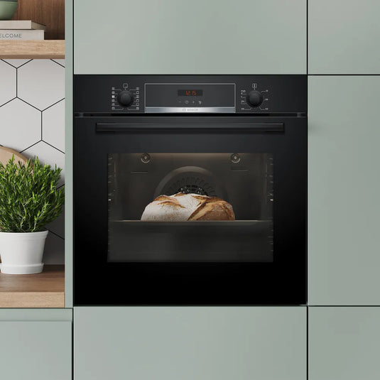 Bosch Series 4, Built-in oven with added steam function, 60 x 60 cm, Black