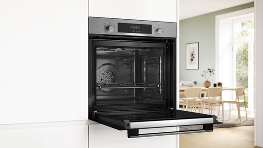 Bosch Series 4, Built-in oven with added steam function, 60 x 60 cm, Stainless steel