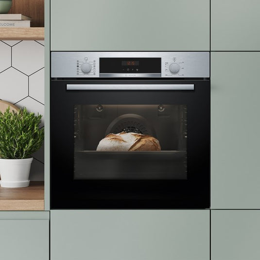 Bosch Series 4, Built-in oven with added steam function, 60 x 60 cm, Stainless steel