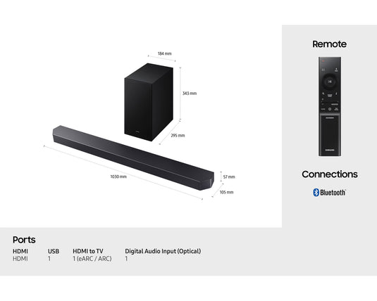 Samsung HW-Q600F Q-Series 3.1.2ch Soundbar with Subwoofer
