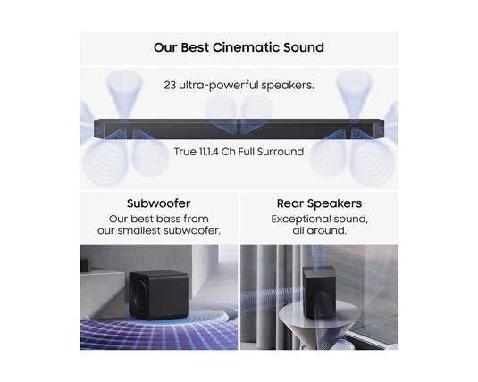 Samsung HW-Q990H 11.1.4ch Q-Series Soundbar with Subwoofer & Rear Speaker - Titan Black
