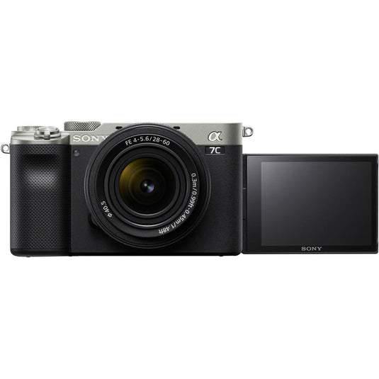 Sony ILCE-7C a7C Compact Full-Frame Camera with 28-60mm Zoom Lens, Silver