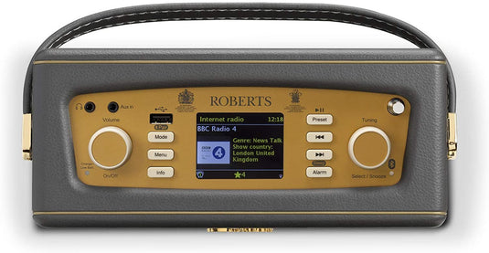 OPEN-BOX RENEWED - Roberts Revival iStream 3 Smart Radio with DAB/DAB+/FM/Bluetooth, Charcoal Grey