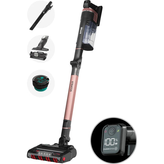 Shark IZ400UK Stratos Cordless Stick Vacuum Cleaner, Grey/Rose Gold